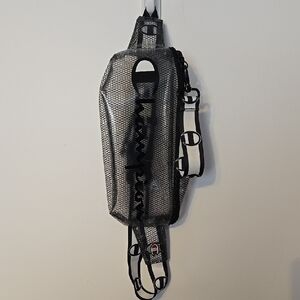 Champion Black and White Belt Bag with Slim Design and Durable Material
